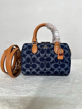 Coach Rowan Satchel Bag In Signature Denim Canvas NWT CY699